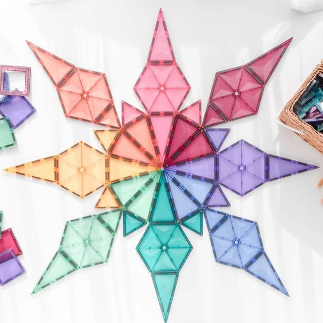 Tuiles magnétiques Géométrie Pastel (40 pcs) - Jeux de construction by Connetix