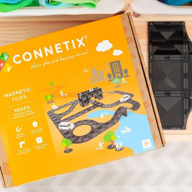 Tuiles magnétiques Routes Creative (48 pcs) - Jeux de construction by Connetix