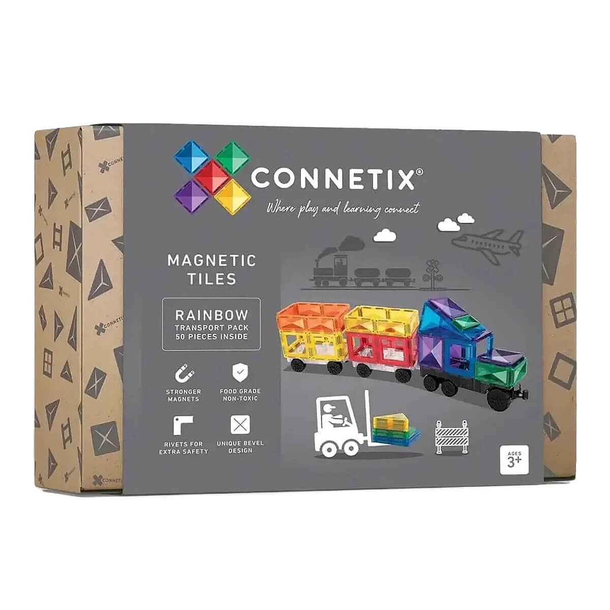 Tuiles magnétiques - Transport (50 pcs) - Jeux de construction by Connetix