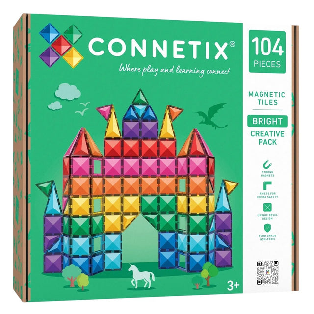 Tuiles magnétiques Bright Creative (104 pcs) - Jeux de construction by Connetix