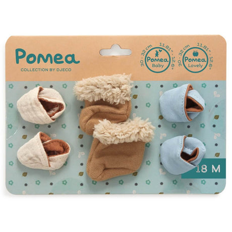 3 paires de chaussons pour poupée Pomea - Accessoires poupée by Djeco