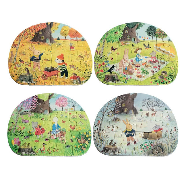 4 mini puzzles Les Saisons (4 x 12 pcs) - Casse-têtes by Moulin Roty