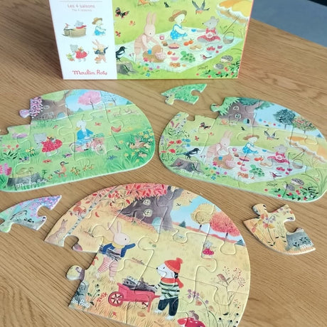 4 mini puzzles Les Saisons (4 x 12 pcs) - Casse-têtes by Moulin Roty