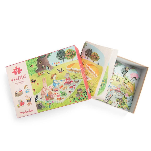 4 mini puzzles Les Saisons (4 x 12 pcs) - Casse-têtes by Moulin Roty