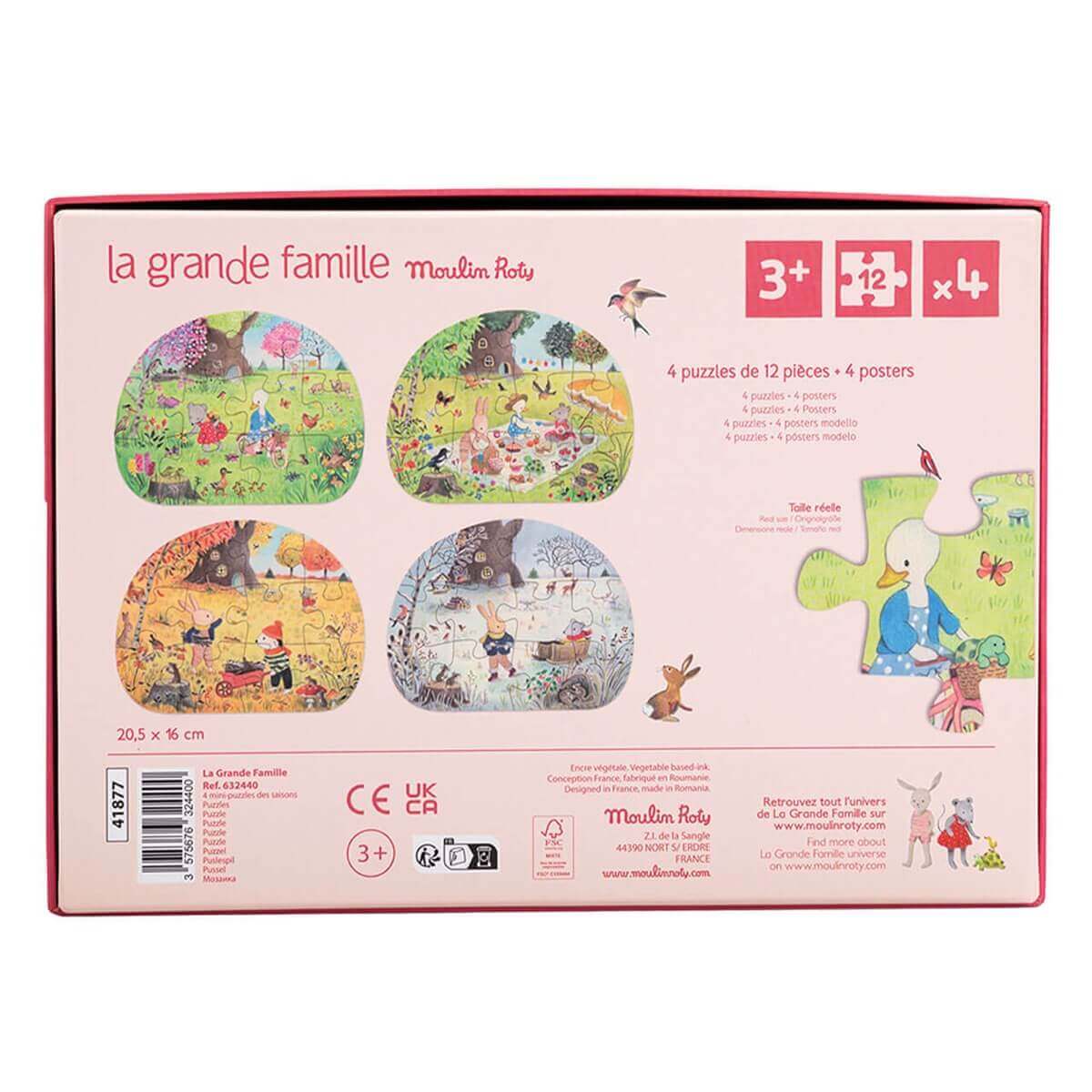 4 mini puzzles Les Saisons (4 x 12 pcs) - Casse-têtes by Moulin Roty