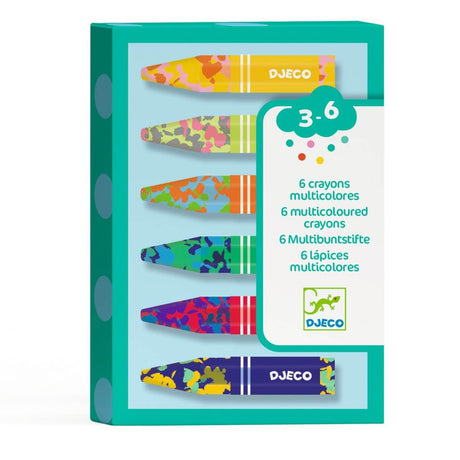 6 crayons de cire multicolores-Djeco-Comme des Pirates