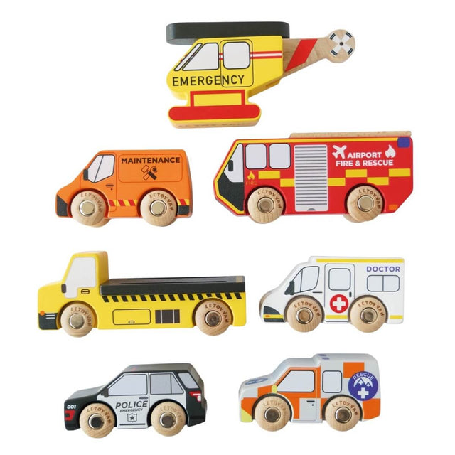 7 véhicules d'urgence en bois - Véhicules de jeu by Le Toy Van