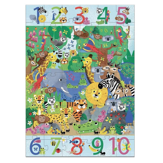 Puzzle géant - 1 à 10 Jungle (54 pcs) - Casse-têtes by Djeco