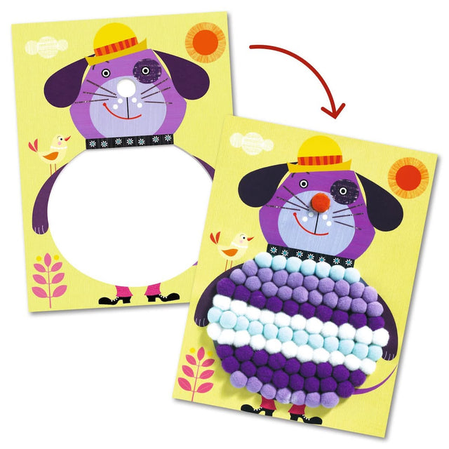 Pompom collage - Soft dogs to pet