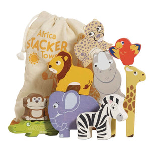 Animaux d'Afrique à empiler - Jouets à trier & empiler by Le Toy Van