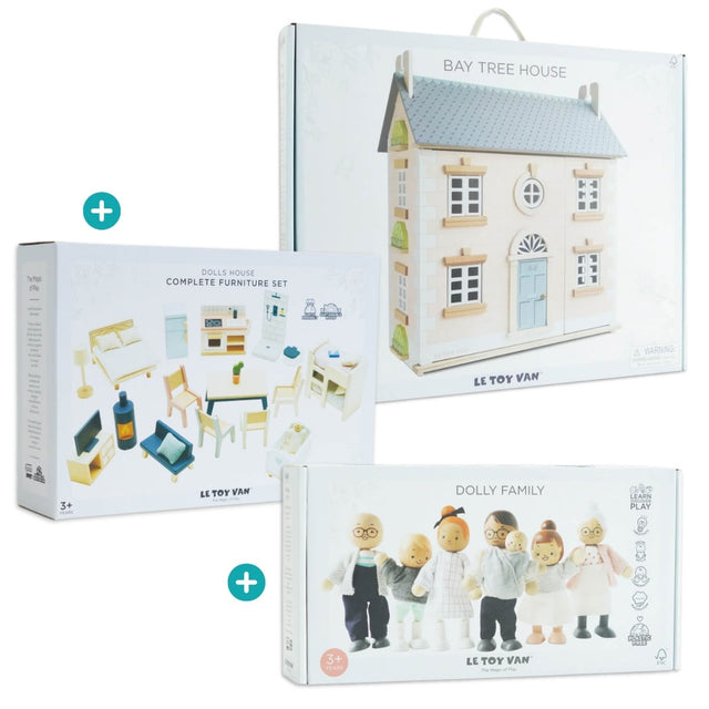 Bay Tree dollhouse bundle: furnished + doll family