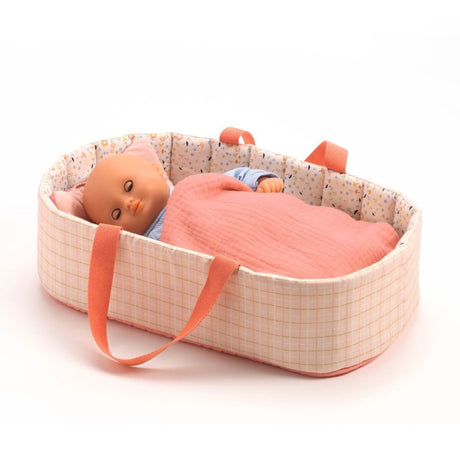 Trio Pomea rose - Sac à langer + Lit + Porte-bébé - Accessoires poupée by Djeco