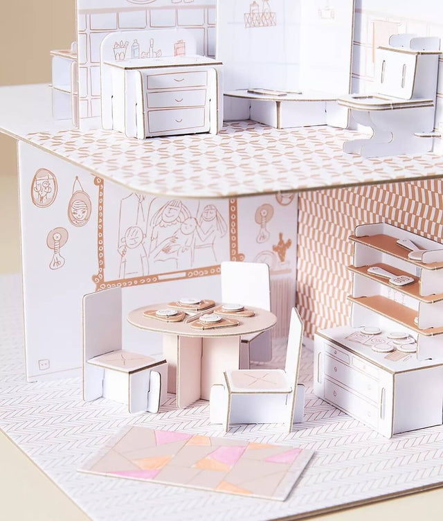 Bricolage DIY Colorie-assemble-joue - Maison de poupée 3D-Art & bricolage-Djeco-Comme des Pirates