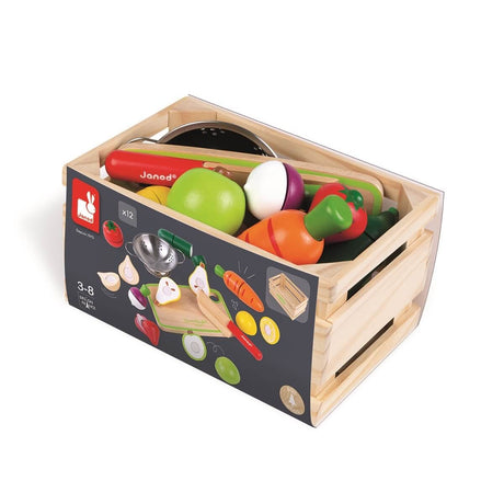 Caissette de fruits et légumes à trancher-Jouets d'imitation-Janod-Comme des Pirates