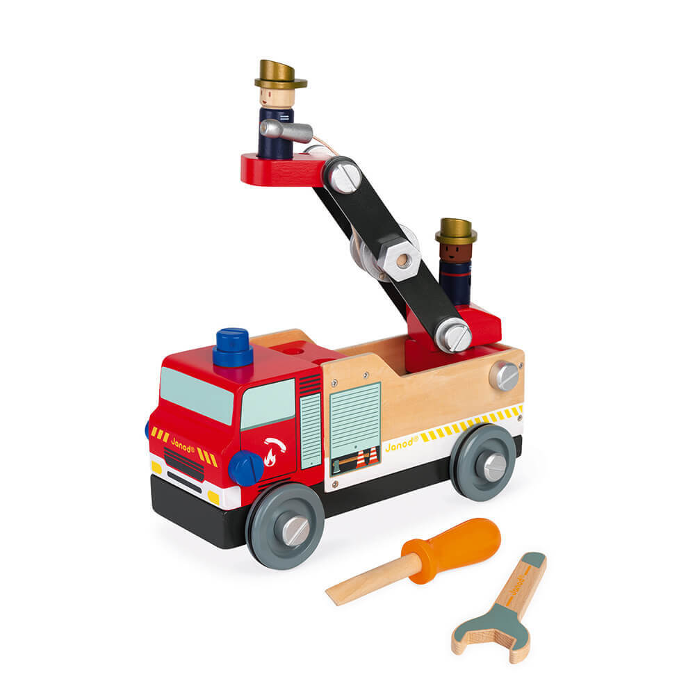 Camion de pompiers en bois Brico'Kids-Janod-Comme des Pirates