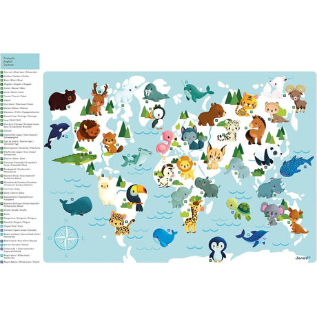 Carte du monde magnétique MiniKids - Jeux magnétiques by Janod