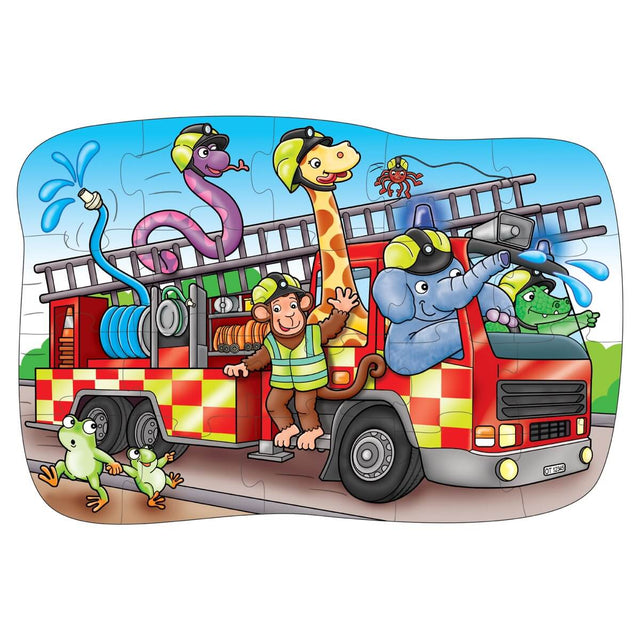 Casse-tête de plancher - Gros camion de pompiers (20 pcs)-Orchard Toys-Comme des Pirates