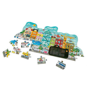 Casse-tête géant interactif - Ville animée (49 pcs)-Casse-têtes-Hape-Comme des Pirates