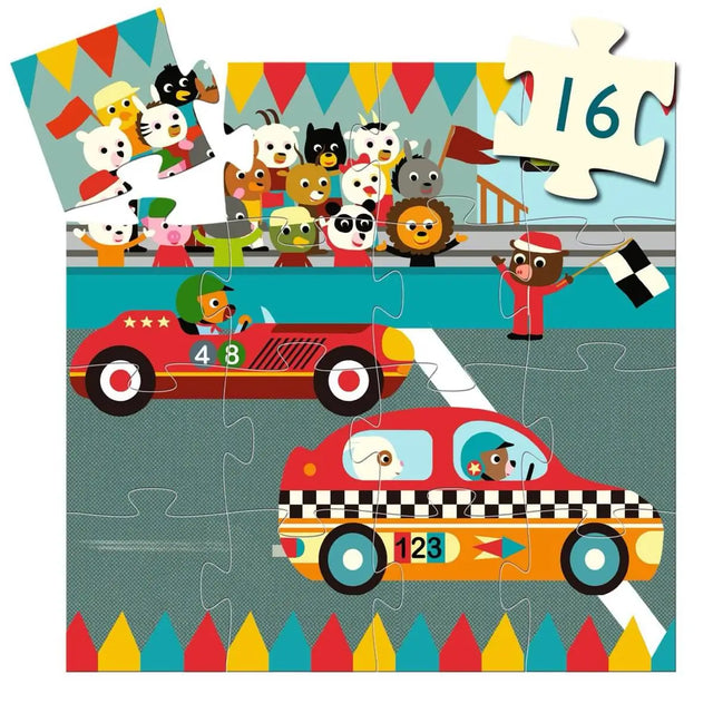 Casse-tête silhouette - Voiture de course (16 pcs) - Casse-têtes by Djeco