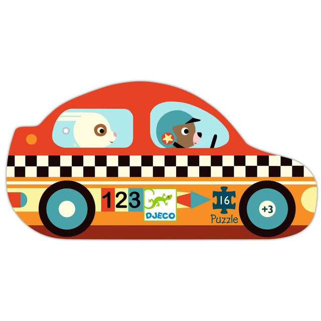Casse-tête silhouette - Voiture de course (16 pcs) - Casse-têtes by Djeco