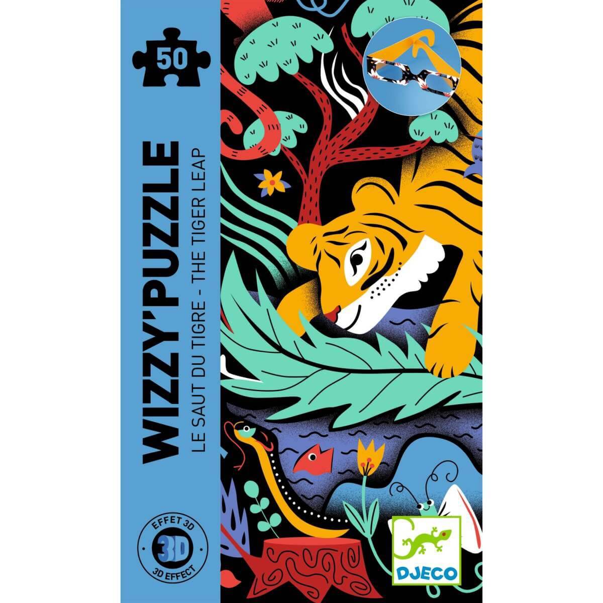 Casse-tête Wizzy 3D - Le saut du tigre (50 pcs)-Djeco-Comme des Pirates