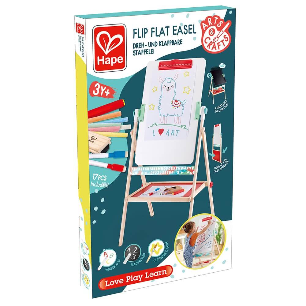 Chevalet pivotant et pliable Flip Flat avec craies + marqueurs-Hape-Comme des Pirates