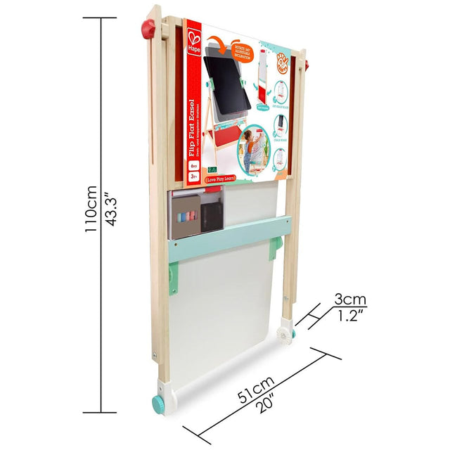 Chevalet pivotant et pliable Flip Flat avec craies + marqueurs - Art & bricolage by Hape
