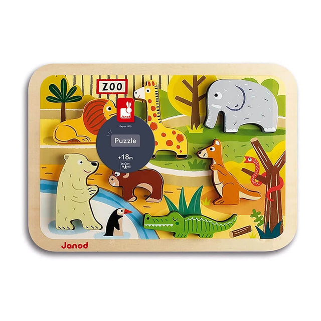 Chunky Puzzle à encastrer - Zoo (7 pcs)-Casse-têtes-Janod-Comme des Pirates