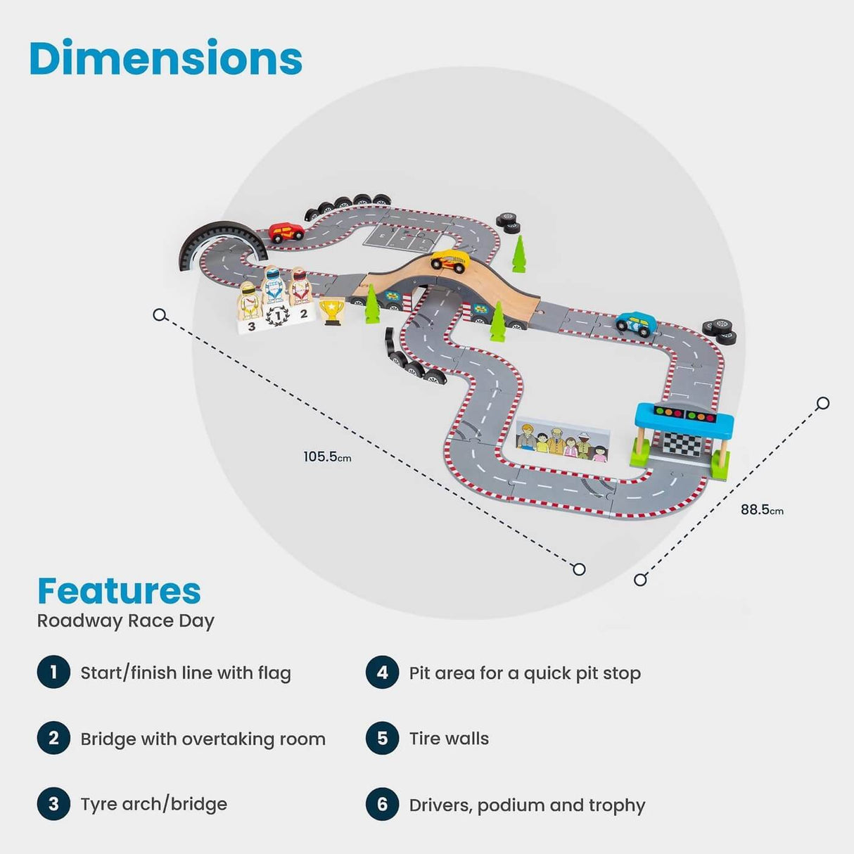 Circuit de course automobile Roadway Race Day-Ensembles de jeu-BigJigs-Comme des Pirates