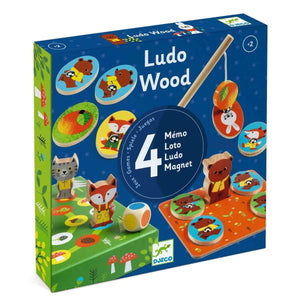 Coffret 4 jeux classiques Ludo Wood-Jeux de société-Djeco-Comme des Pirates