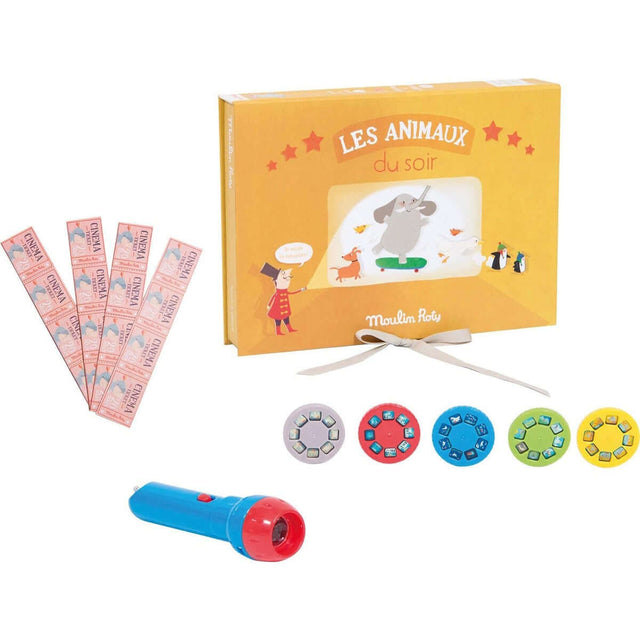 Coffret cinéma - Lampe à histoires des animaux du soir - Lampes à histoire by Moulin Roty