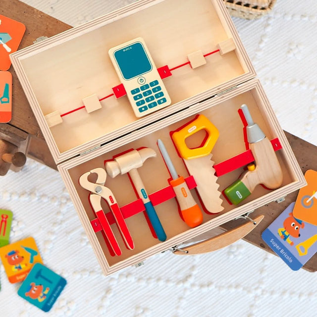 Coffret d'outils en bois Super Bricolo - Jouets d'imitation by Djeco