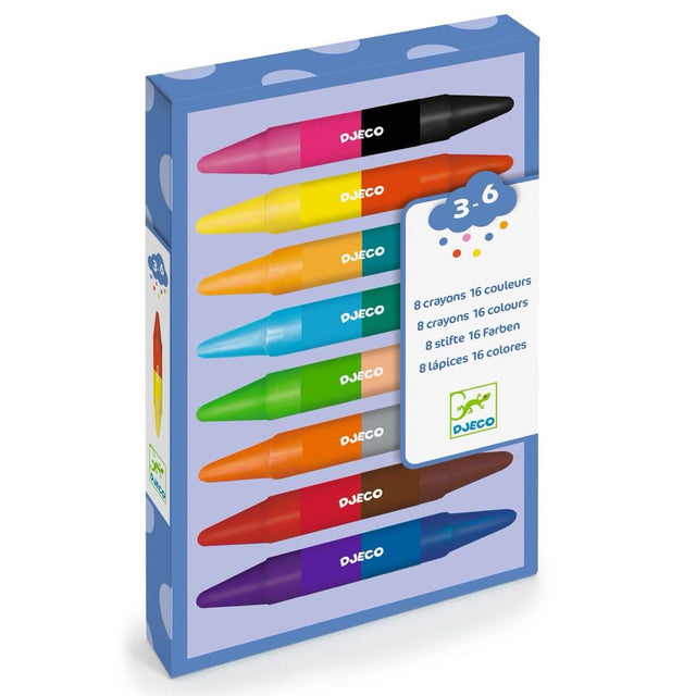 Crayons de cire double côtés (16 couleurs) - Art & bricolage by Djeco