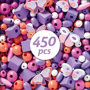 Création de bijoux: Perles en bois Papillons (450 pcs) - Jeux de motricité fine by Djeco