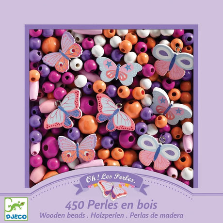 Création de bijoux: Perles en bois Papillons (450 pcs) - Jeux de motricité fine by Djeco