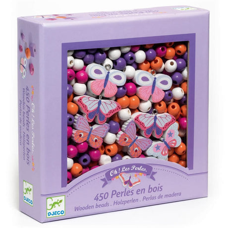 Création de bijoux: Perles en bois Papillons (450 pcs) - Jeux de motricité fine by Djeco