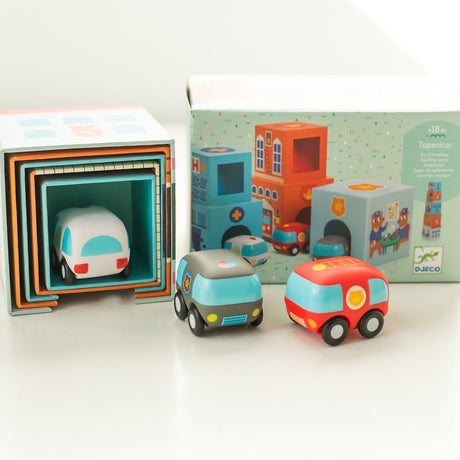 Cubes d'empilage TopaniCar - Jouets à trier & empiler by Djeco