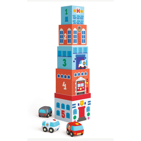 Cubes d'empilage TopaniCar - Jouets à trier & empiler by Djeco