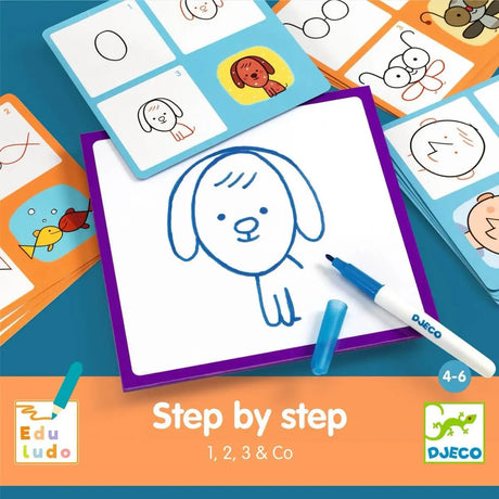 Dessiner Step by Step - 1-2-3 & Co - Jeux éducatifs by Djeco