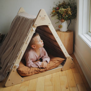 Duo Pikler Grimpe & Glisse: Grand Triangle d'escalade + rampe-glissoire - Jeu actif by Kinderfeets