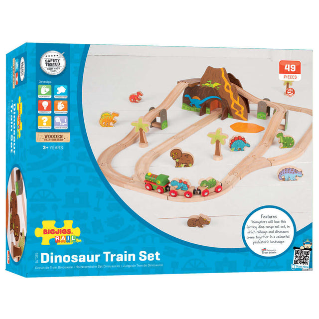 Ensemble de train Dinosaures (49 pcs)-Ensembles de jeu-BigJigs-Comme des Pirates