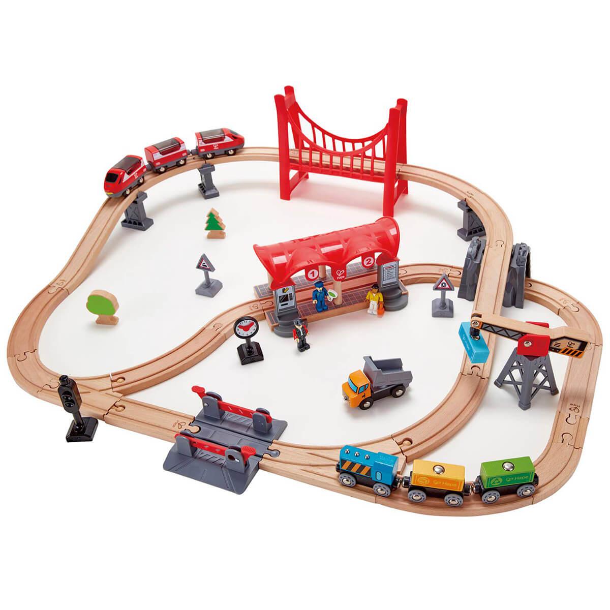 Ensemble de train urbain Busy City (51 pcs)-Hape-Comme des Pirates