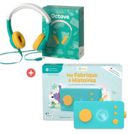 Ensemble expérience Lunii: Fabrique à histoires + casque Octave - Jeux éducatifs by Lunii