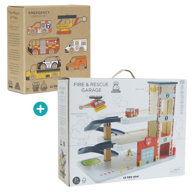 Ensemble garage et véhicules de secouristes - Ensembles de jeu by Le Toy Van