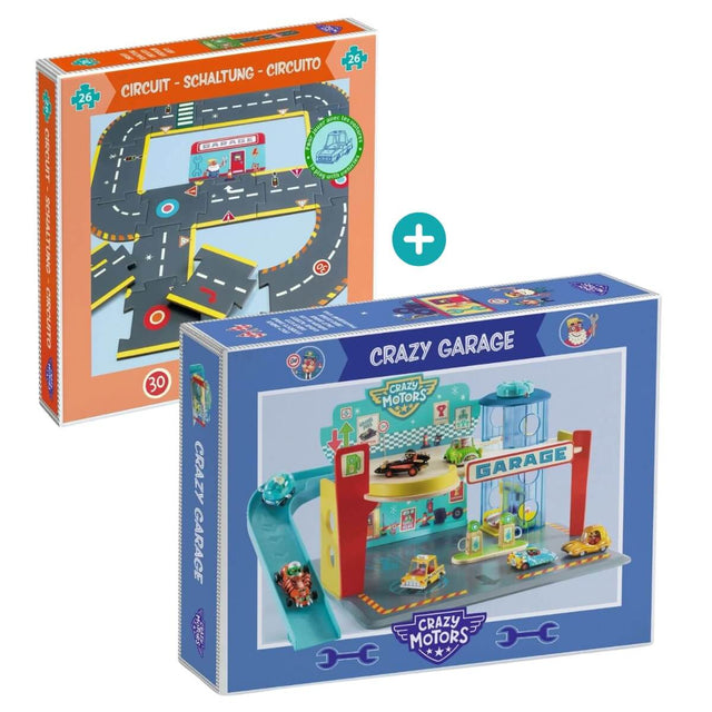 Ensemble Garage + puzzle circuit Crazy Motors - Ensembles de jeu by Djeco