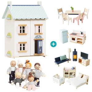 Ensemble Maison Bluebelle meublée + famille de poupées - Ensembles de jeu by Le Toy Van