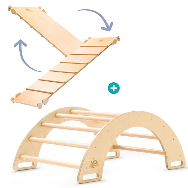 Ensemble Pikler : Arche à bascule + rampe-glissoire - Jeu actif by Kinderfeets