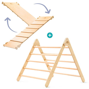 Ensemble Pikler Mezzo: Triangle moyen + rampe-glissoire - Jeu actif by Kinderfeets