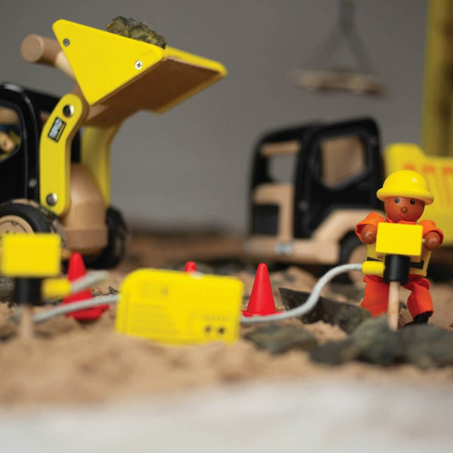 Ensemble Tidlo: figurines d'ouvriers + équipement de construction-Ensembles de jeu-BigJigs-Comme des Pirates