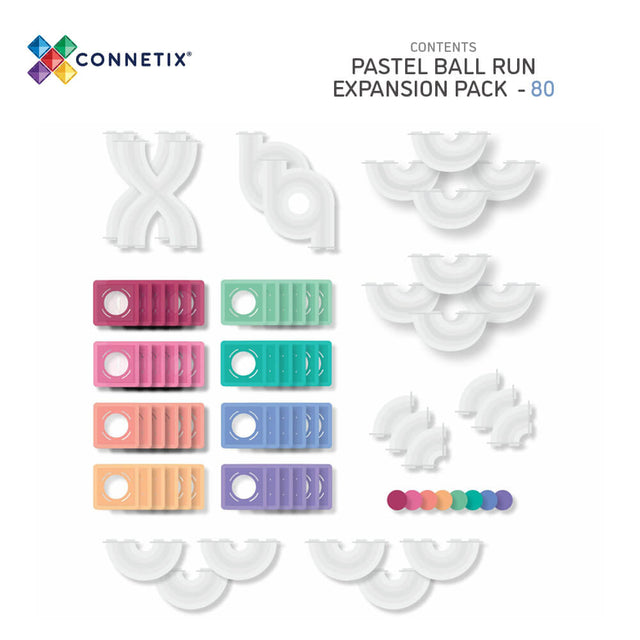 Extension de parcours de balle Pastel (80 pcs)-Jeux de construction-Connetix-Comme des Pirates